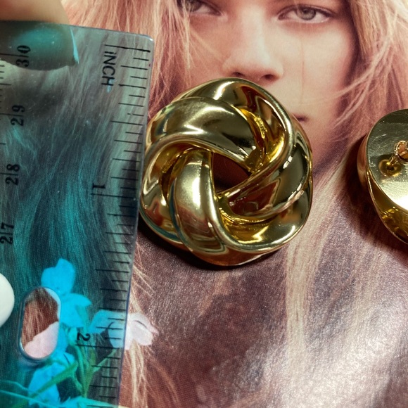 Big Gold Tone Earrings - Picture 6 of 6